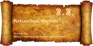 Matuschek Markó névjegykártya